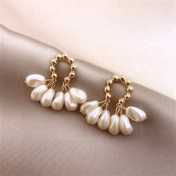 Pearl Flower Hoop Earrings — image 1