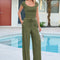 Osonn Women's 2 Piece Matching Lounge Sets Ribbed Short Sleeve Crop Tops Wide Leg Pants Summer Airport Outfits