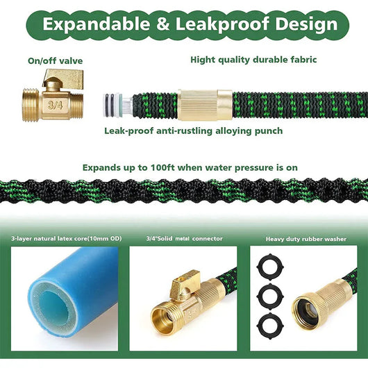FlexEase No-Kink Expandable Garden Hose