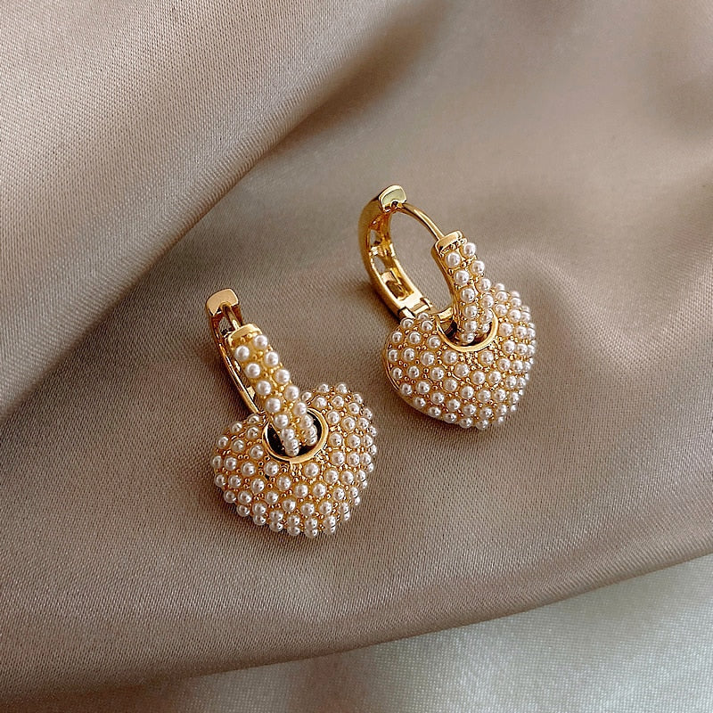 Pearl Heart Earrings — image 1