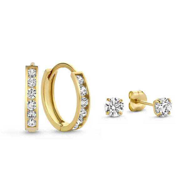 Brillane Stone Gold Earrings Set — image 1