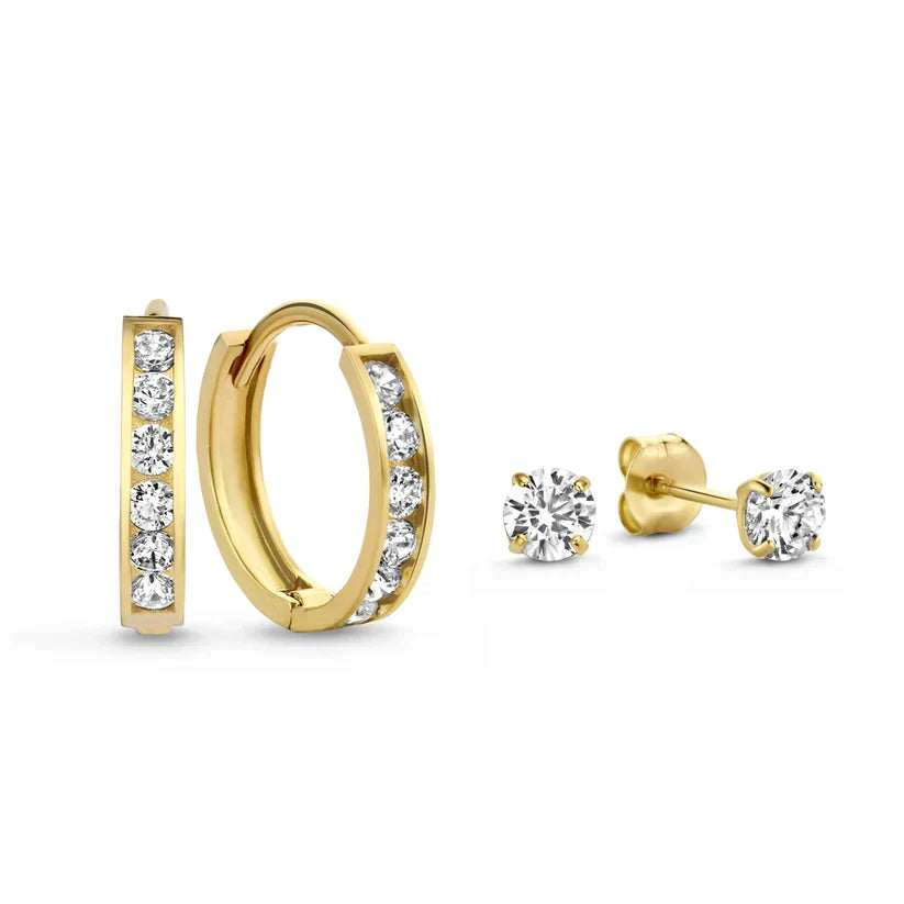 Brillane Stone White Gold Earrings Set — image 2