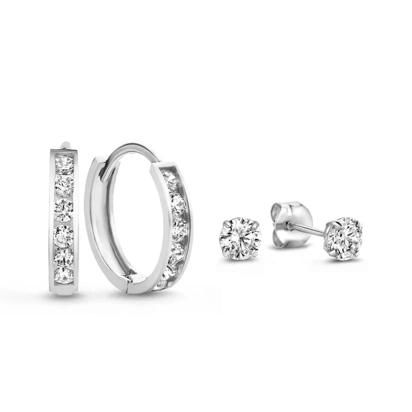 Brillane Stone White Gold Earrings Set — image 1