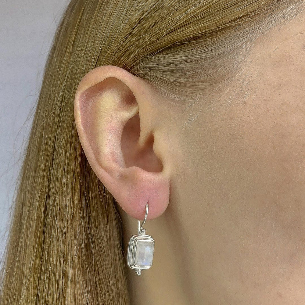 Lustre Square Moonstone Earrings — image 2