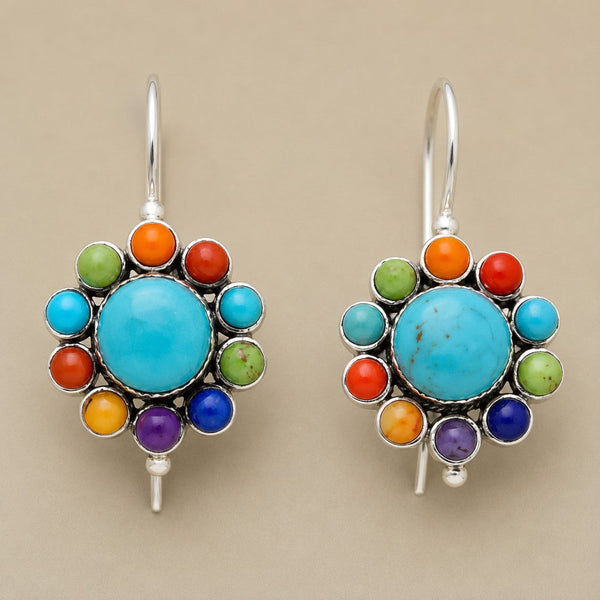 Iris Vintage Turquoise Hoop Earrings — image 1