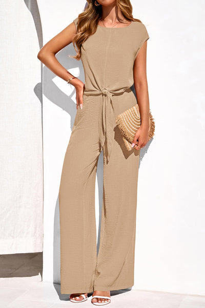 Osonn Women 2 Piece Lounge Sets Casual Summer Outfits Cap Sleeve Strappy Crop Tops Wide Leg Pant Tracksuit