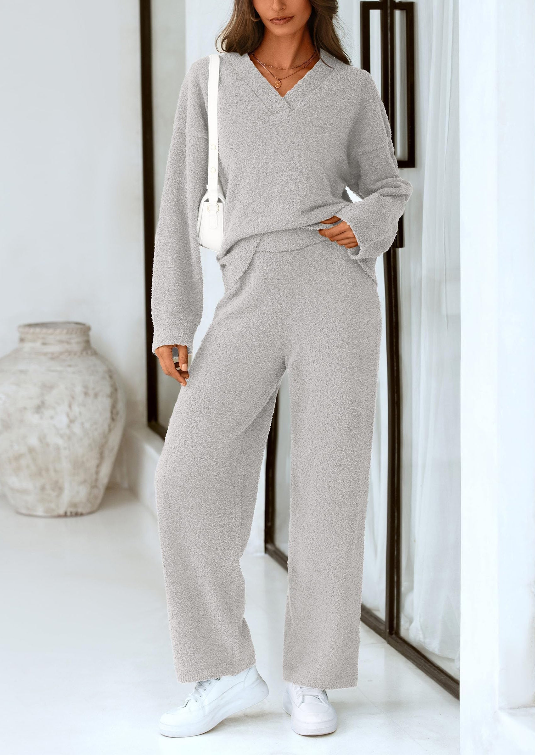 Osonn Lounge Sets for Women Two Piece Sweaters Pajama Set Fall Fashion Loungewear Outfits Matching Winter Clothes