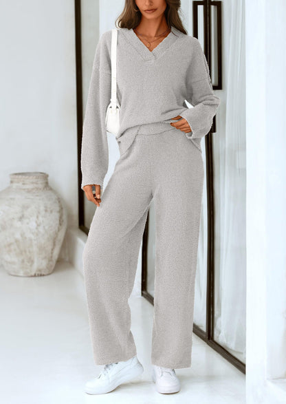 Osonn Lounge Sets for Women Two Piece Sweaters Pajama Set Fall Fashion Loungewear Outfits Matching Winter Clothes