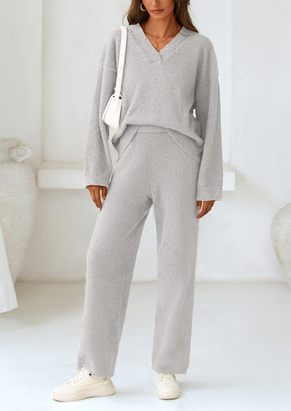 Osonn Lounge Sets for Women Two Piece Sweaters Pajama Set Fall Fashion Loungewear Outfits Matching Winter Clothes