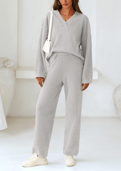 Osonn Lounge Sets for Women Two Piece Sweaters Pajama Set Fall Fashion Loungewear Outfits Matching Winter Clothes