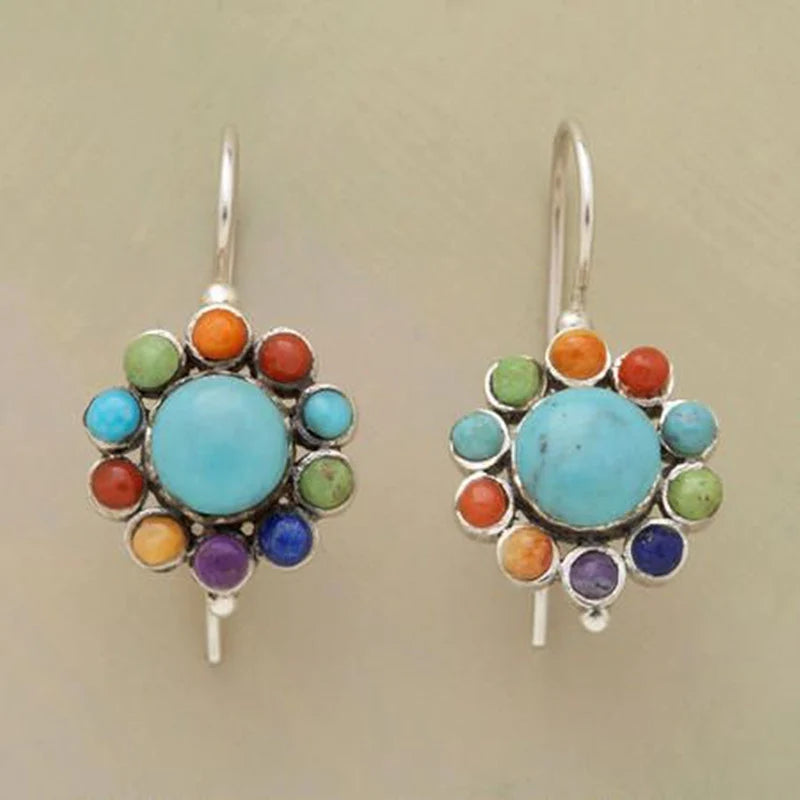 Radiant Turquoise Hoop Earrings — image 1