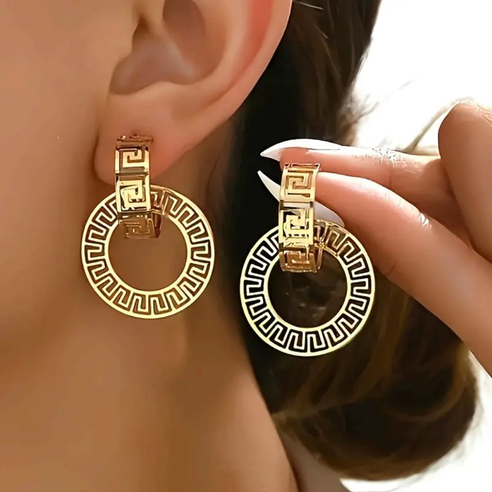 Gold Trail Hoop Earrings — image 2
