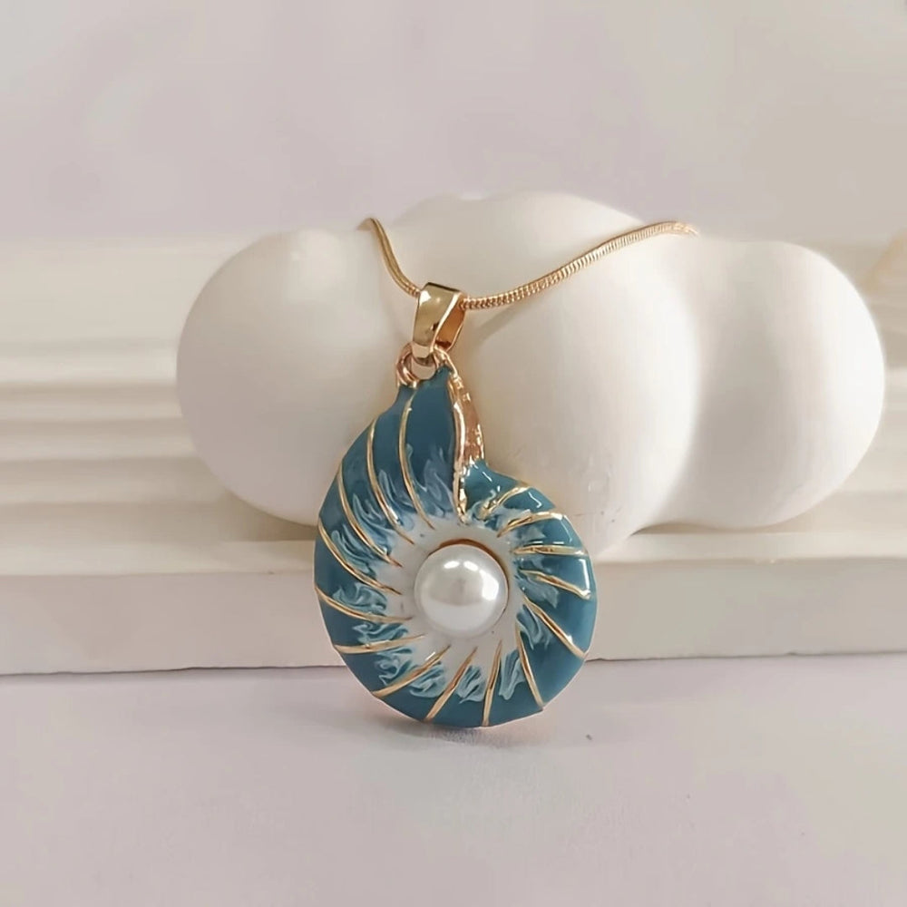 Pearl Blue Shell Necklace — image 1