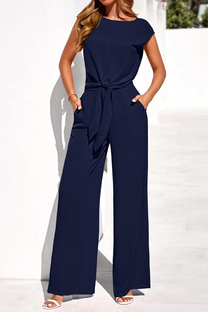 Osonn Women 2 Piece Lounge Sets Casual Summer Outfits Cap Sleeve Strappy Crop Tops Wide Leg Pant Tracksuit