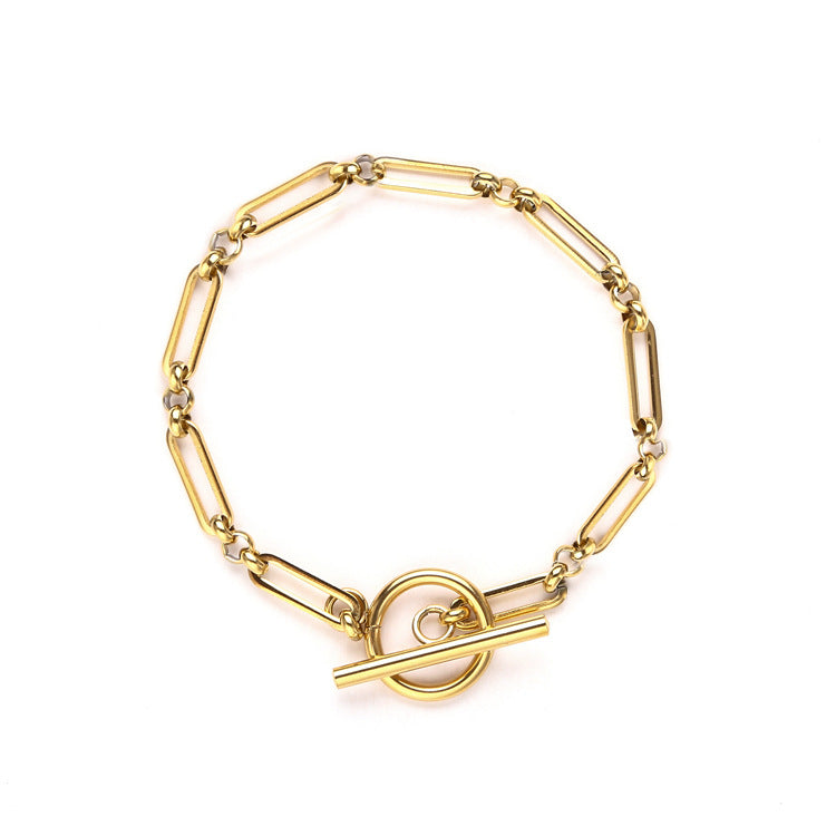 Link T-Bar Gold Bracelet — image 1