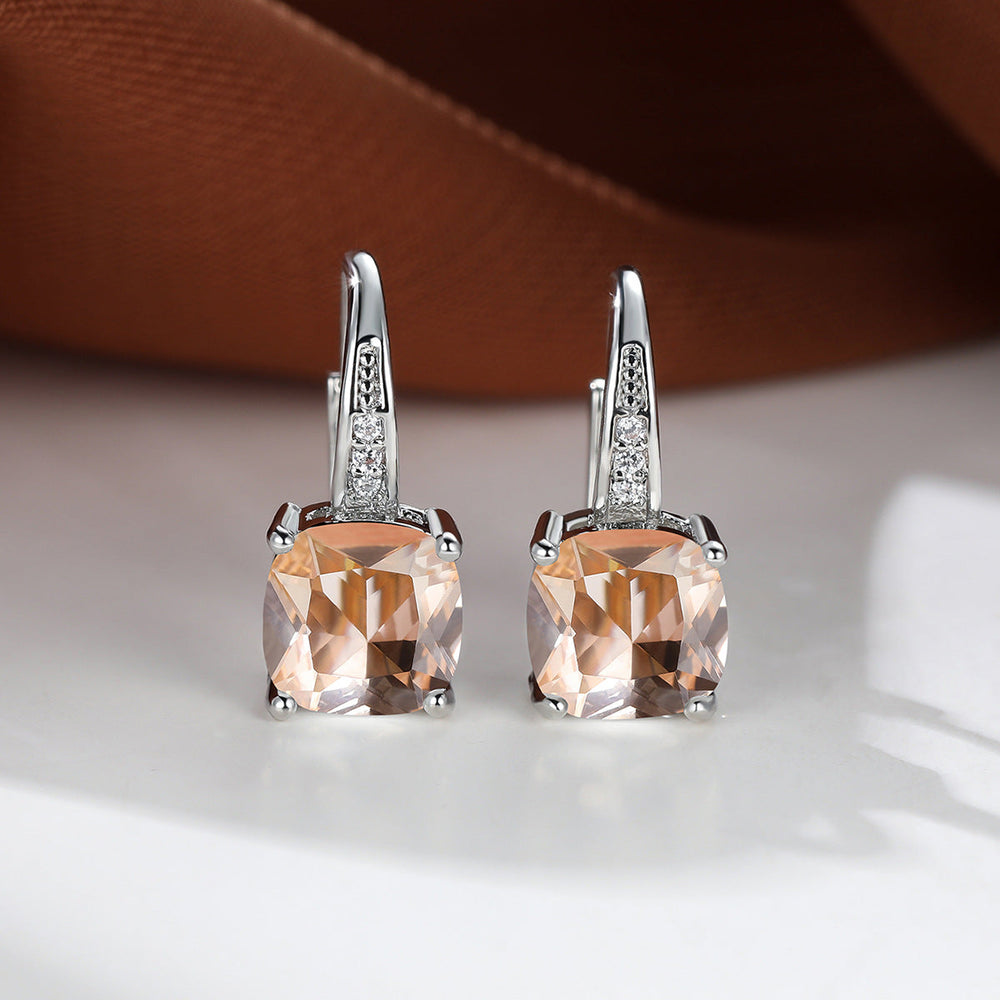 Mystic Stone White Gold Hoop Earrings — image 8
