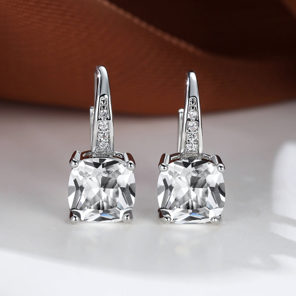 Mystic Stone White Gold Hoop Earrings — image 2