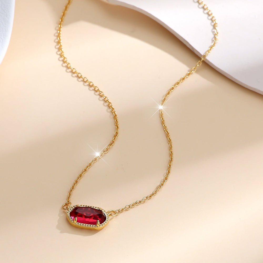 Classic Oval Ruby Gold Necklace — image 2