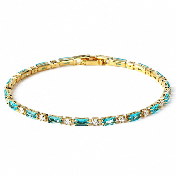 Natural Turquoise Stone Gold Bracelet — image 1