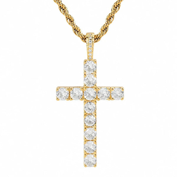 Gold Cross Crystals Necklace — image 1