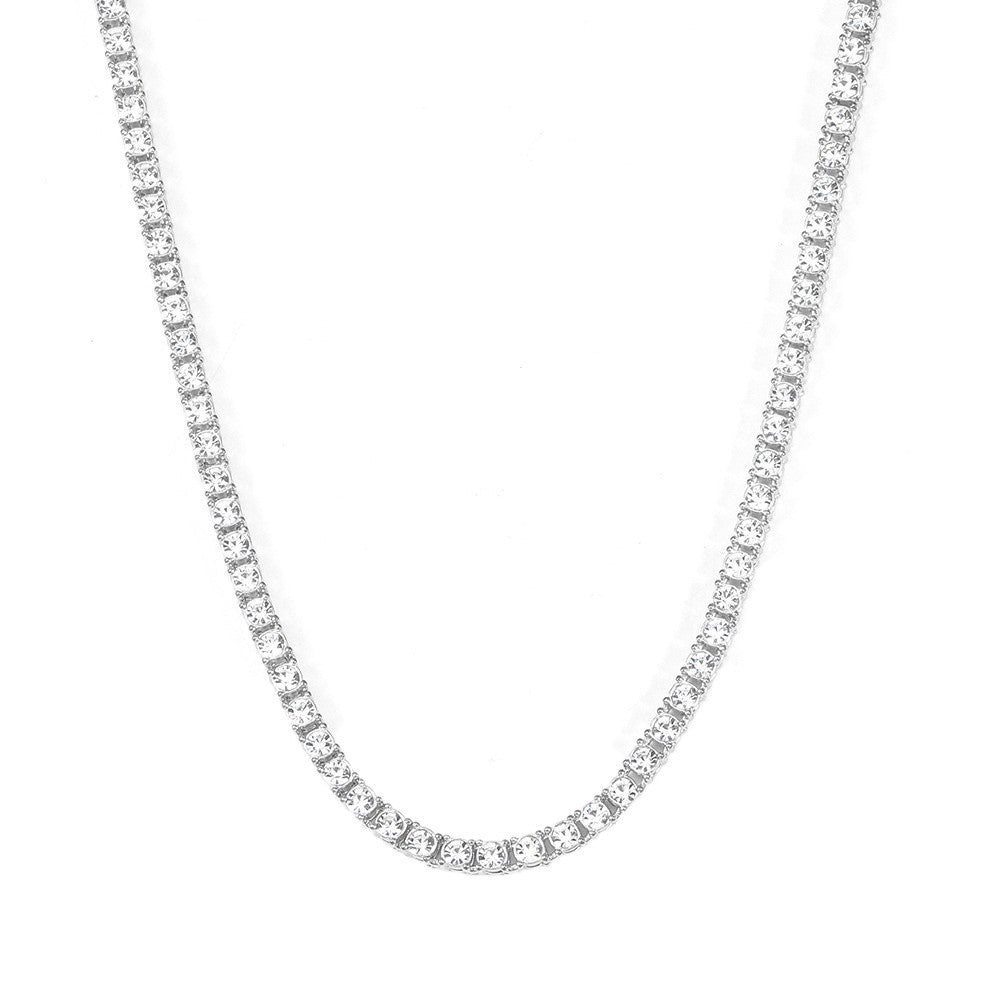 Tennis White Gold Crystals Necklace — image 2