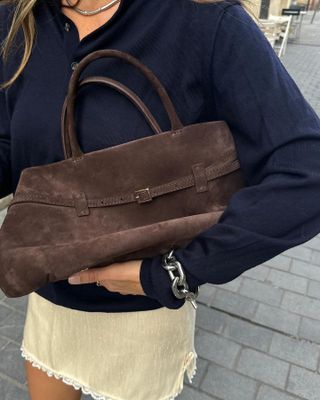 Bolsa de camurça de comelia
