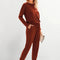 Osonn Lounge Outfit Long Sleeve Crewneck Pullover Tops High Waisted Pants Set Tracksuit