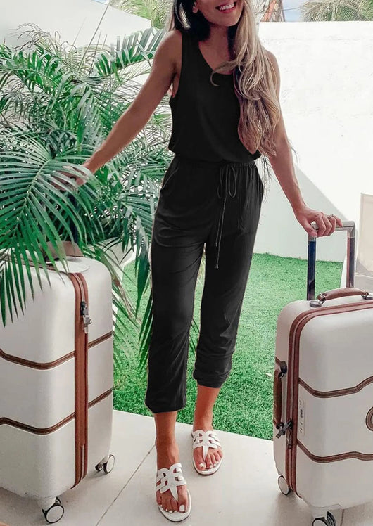 Osonn Two Piece Outfit Sets Casual Sleeveless Crewneck Tops and Sweatpants