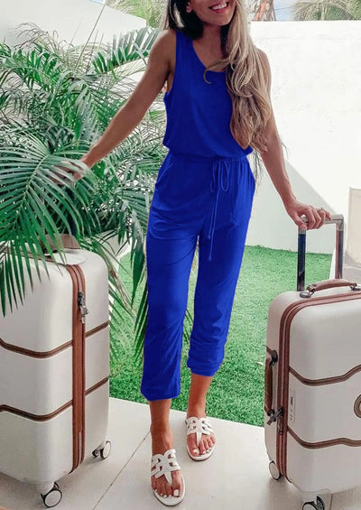 Osonn Two Piece Outfit Sets Casual Sleeveless Crewneck Tops and Sweatpants