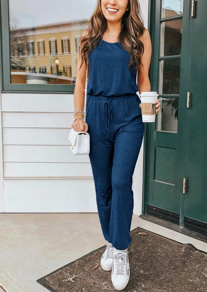 Osonn Two Piece Outfit Sets Casual Sleeveless Crewneck Tops and Sweatpants