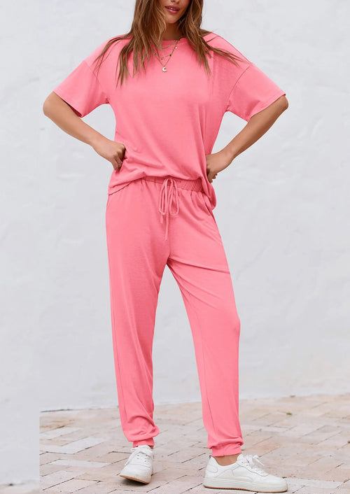Osonn Women's Two Piece Lounge Sets Spring Summer Jogger Pants Vacation Outfits Travel Airplane Matching Clothes