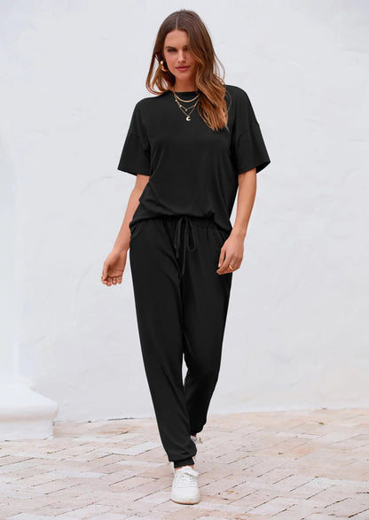 Osonn Women's Two Piece Lounge Sets Spring Summer Jogger Pants Vacation Outfits Travel Airplane Matching Clothes