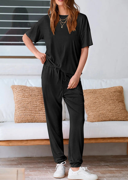 Osonn Women's Two Piece Lounge Sets Spring Summer Jogger Pants Vacation Outfits Travel Airplane Matching Clothes