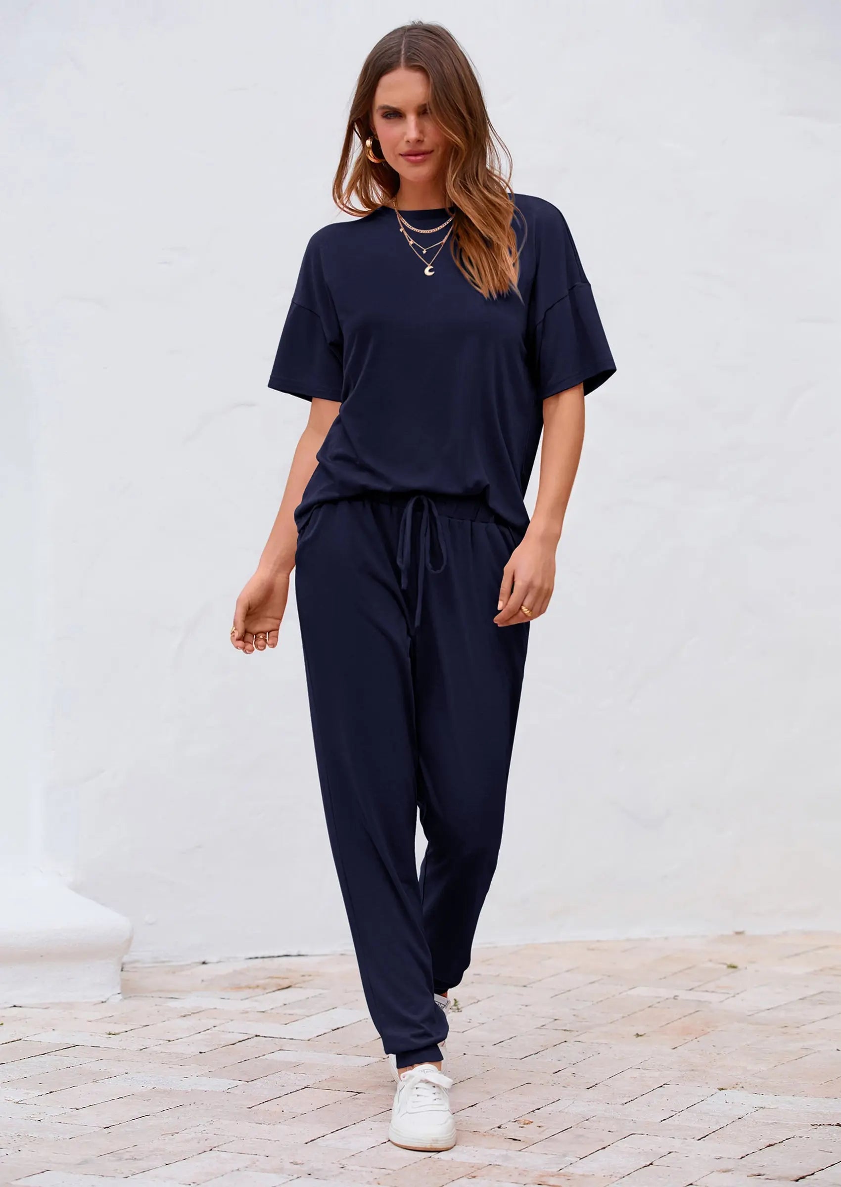 Osonn Women's Two Piece Lounge Sets Spring Summer Jogger Pants Vacation Outfits Travel Airplane Matching Clothes