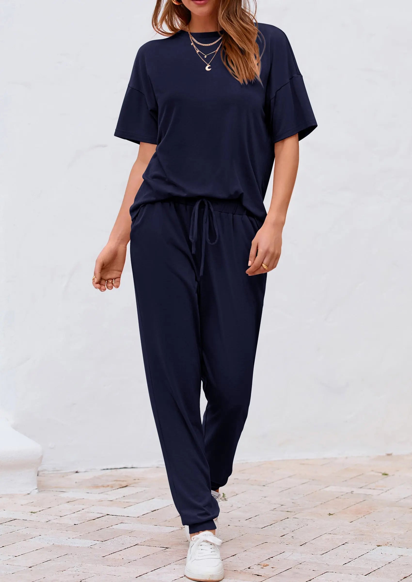 Osonn Women's Two Piece Lounge Sets Spring Summer Jogger Pants Vacation Outfits Travel Airplane Matching Clothes