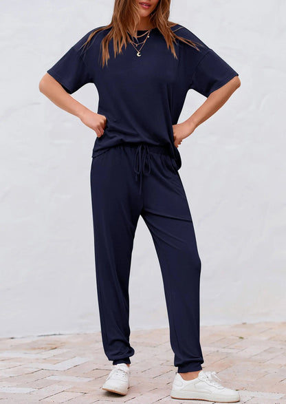 Osonn Women's Two Piece Lounge Sets Spring Summer Jogger Pants Vacation Outfits Travel Airplane Matching Clothes