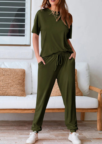 Osonn Women's Two Piece Lounge Sets Spring Summer Jogger Pants Vacation Outfits Travel Airplane Matching Clothes