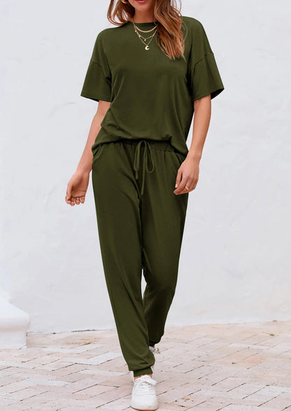 Osonn Women's Two Piece Lounge Sets Spring Summer Jogger Pants Vacation Outfits Travel Airplane Matching Clothes