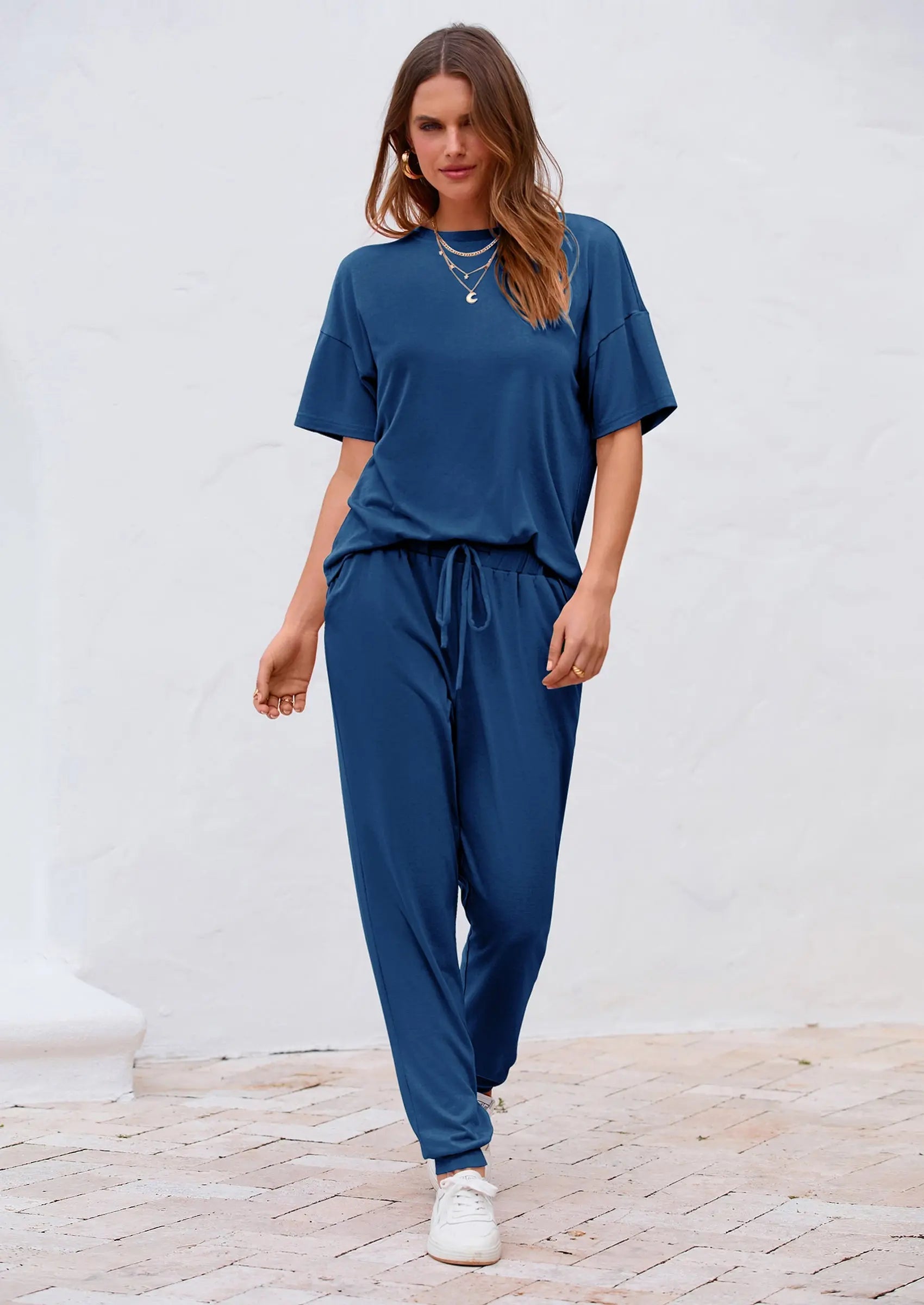 Osonn Women's Two Piece Lounge Sets Spring Summer Jogger Pants Vacation Outfits Travel Airplane Matching Clothes