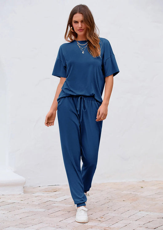 Osonn Women's Two Piece Lounge Sets Spring Summer Jogger Pants Vacation Outfits Travel Airplane Matching Clothes