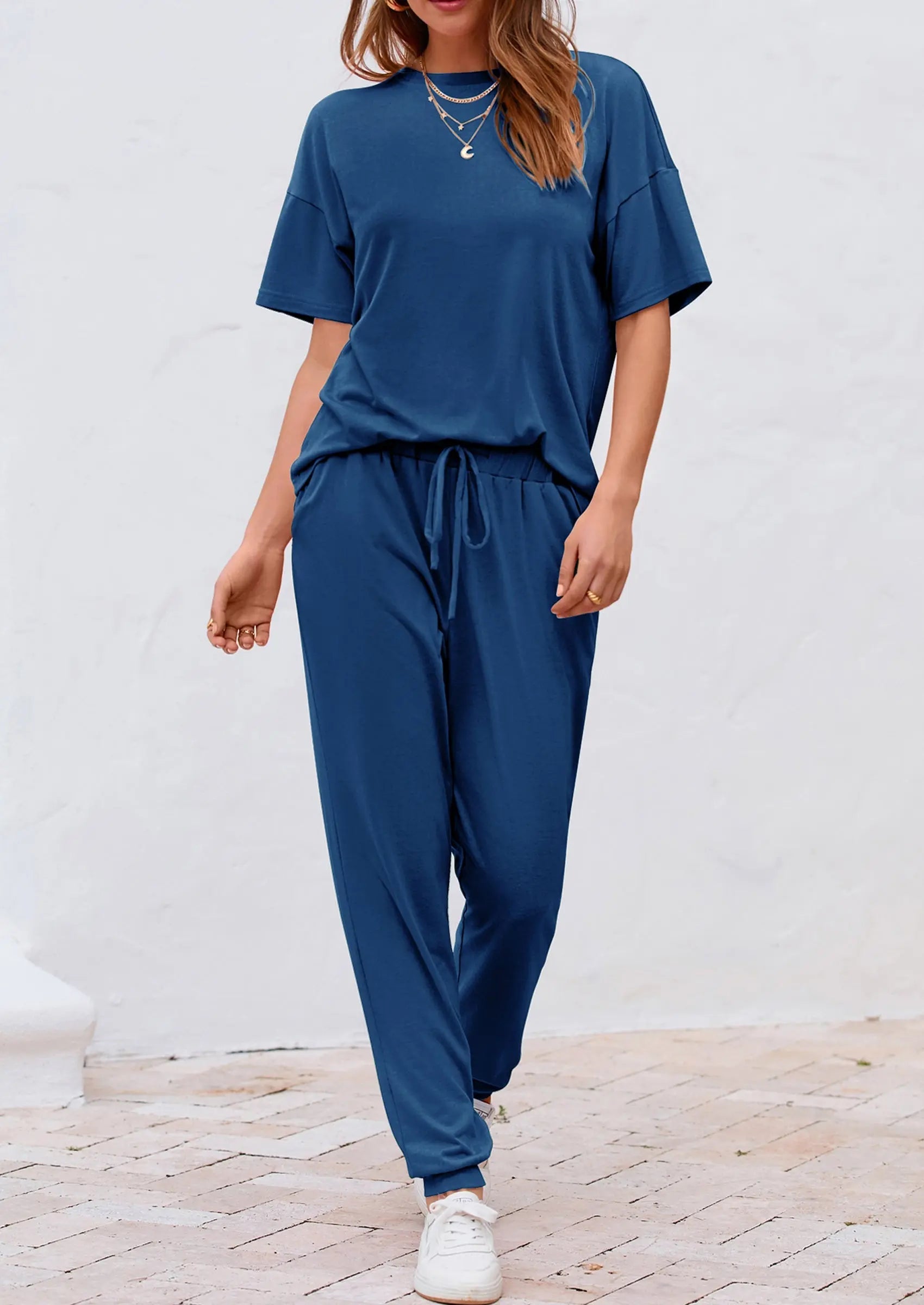 Osonn Women's Two Piece Lounge Sets Spring Summer Jogger Pants Vacation Outfits Travel Airplane Matching Clothes