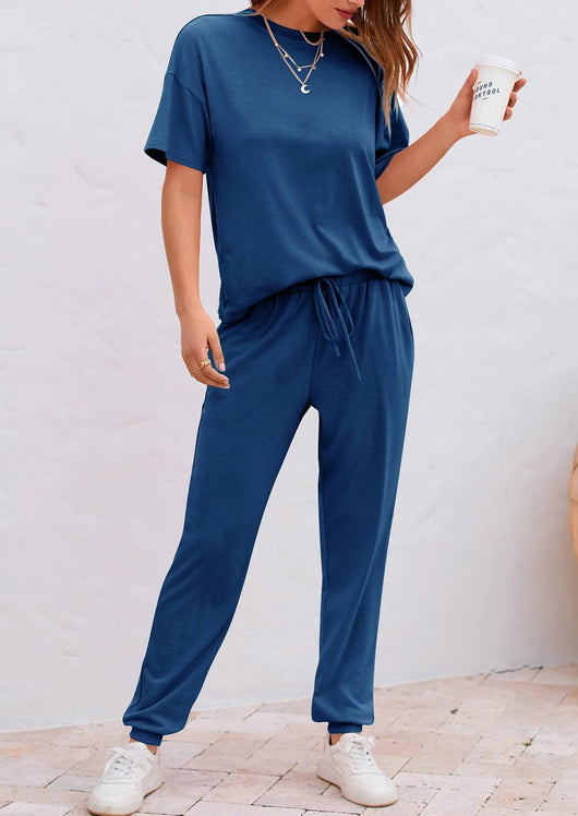 Osonn Women's Two Piece Lounge Sets Spring Summer Jogger Pants Vacation Outfits Travel Airplane Matching Clothes