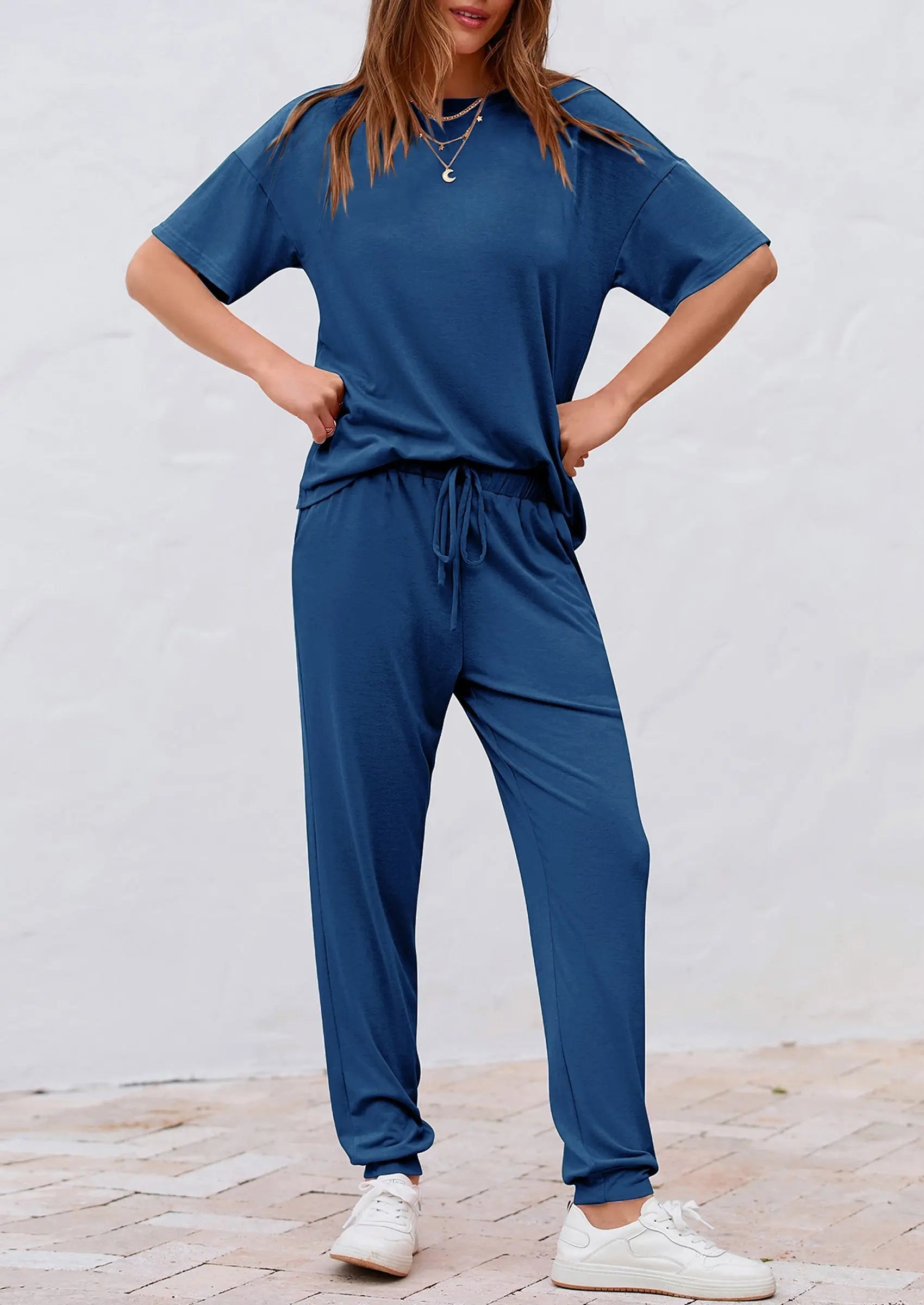Osonn Women's Two Piece Lounge Sets Spring Summer Jogger Pants Vacation Outfits Travel Airplane Matching Clothes