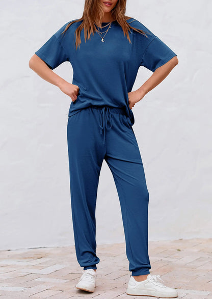Osonn Women's Two Piece Lounge Sets Spring Summer Jogger Pants Vacation Outfits Travel Airplane Matching Clothes