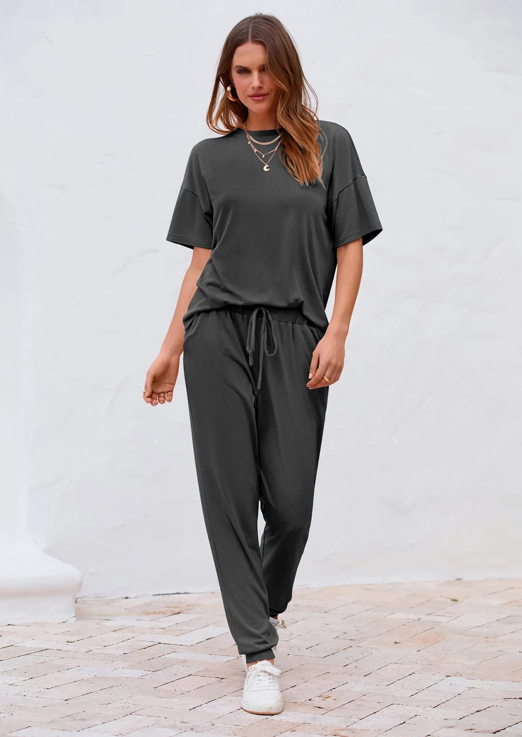 Osonn Women's Two Piece Lounge Sets Spring Summer Jogger Pants Vacation Outfits Travel Airplane Matching Clothes