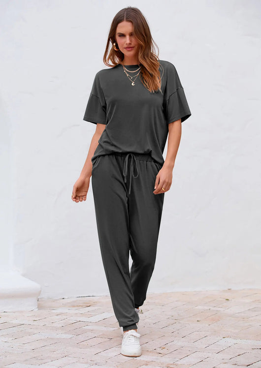 Osonn Women's Two Piece Lounge Sets Spring Summer Jogger Pants Vacation Outfits Travel Airplane Matching Clothes