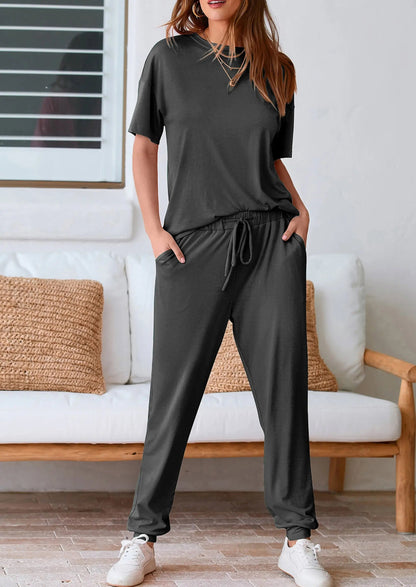 Osonn Women's Two Piece Lounge Sets Spring Summer Jogger Pants Vacation Outfits Travel Airplane Matching Clothes