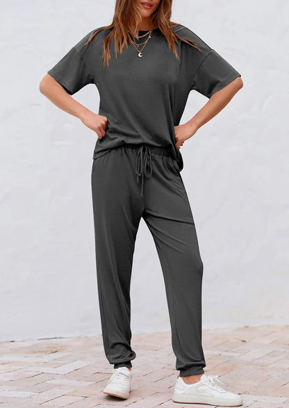 Osonn Women's Two Piece Lounge Sets Spring Summer Jogger Pants Vacation Outfits Travel Airplane Matching Clothes