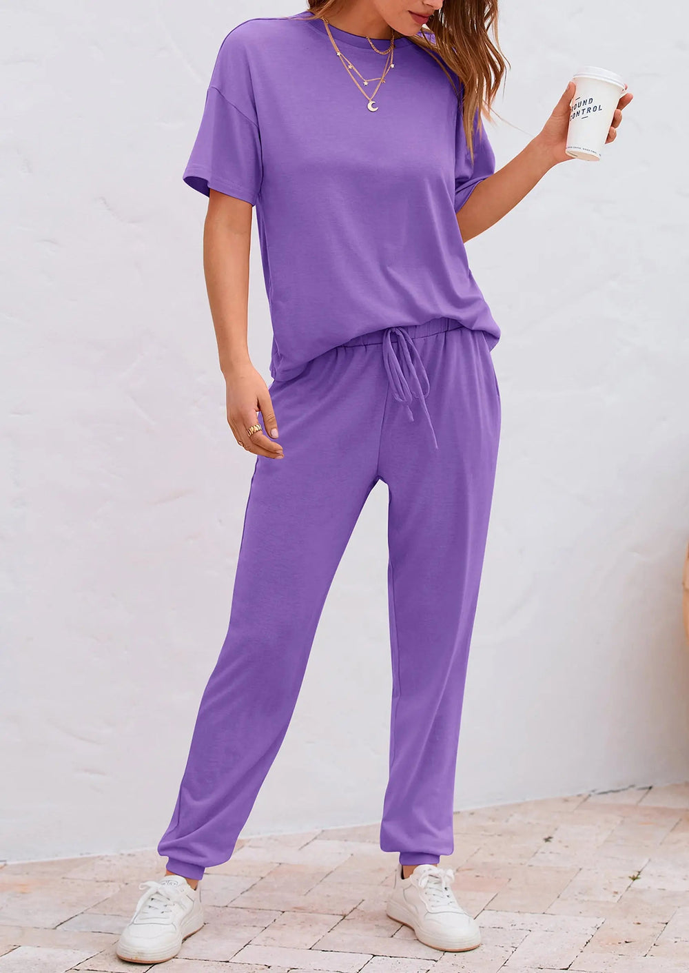 Osonn Women's Two Piece Lounge Sets Spring Summer Jogger Pants Vacation Outfits Travel Airplane Matching Clothes