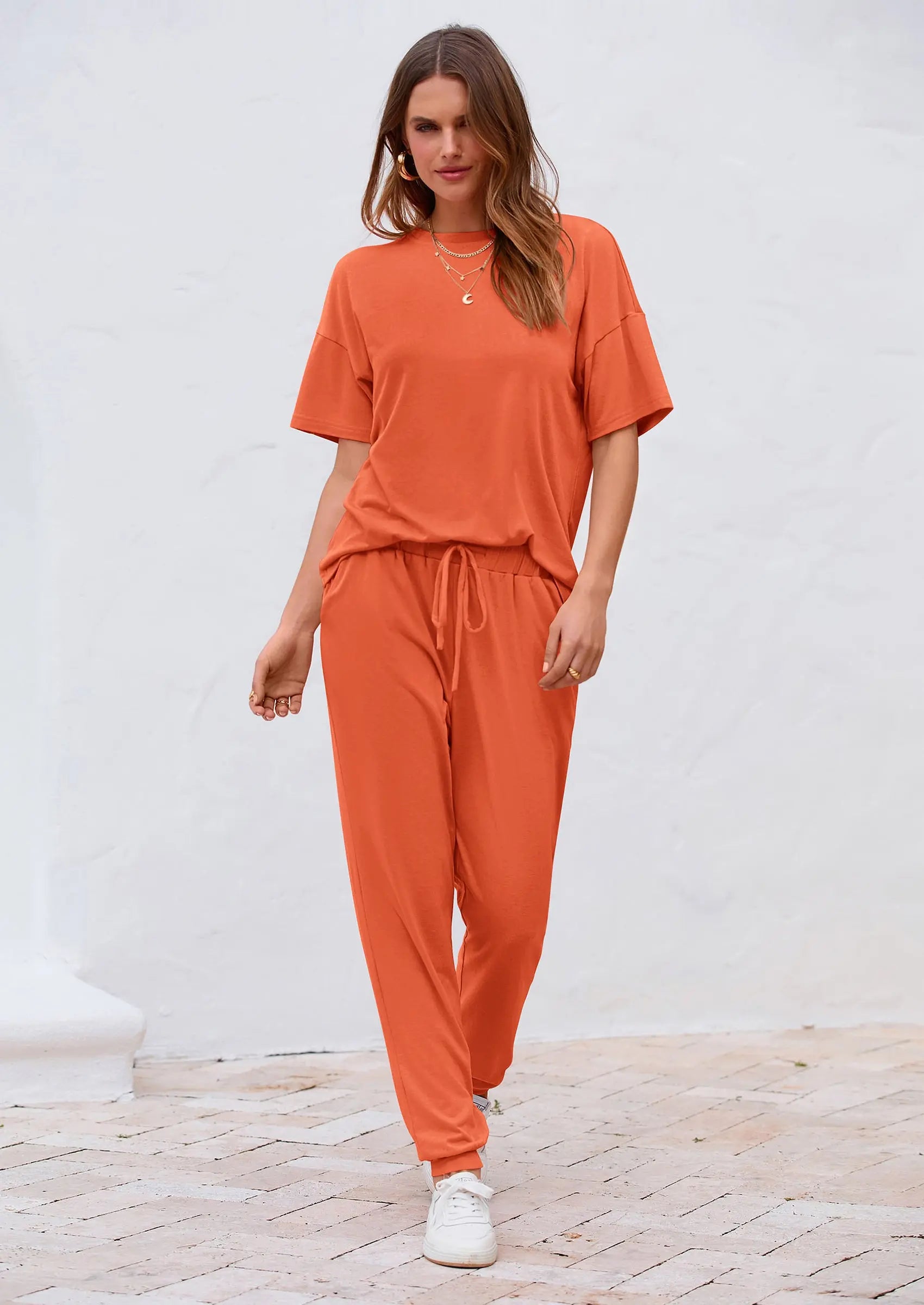 Osonn Women's Two Piece Lounge Sets Spring Summer Jogger Pants Vacation Outfits Travel Airplane Matching Clothes